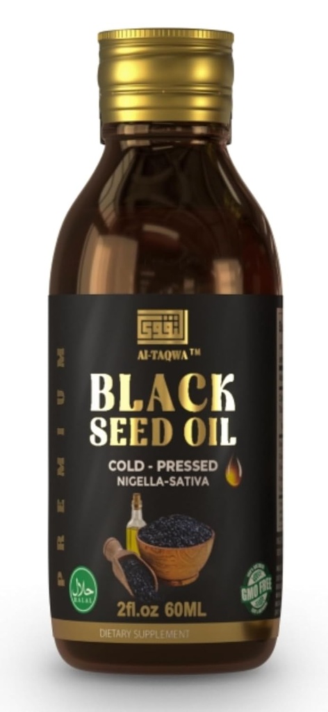 ブラックシードオイル、純粋なバージンブラックカミンシードオイル(ニゲラサティバ)カロンジ、コールドプレス、未精製、チモキノン、ビーガンフレンドリー、非GMO、液体60ml
