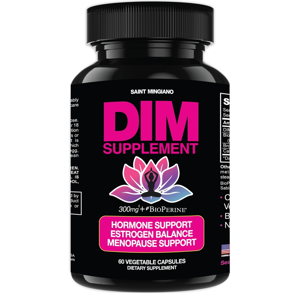 DIMサプリメント300mg - 女性のためのホルモンバランス, | 熱いフラッシュと夜汗の女性のためのエストロゲンサプリメント | 更年期症状のエイズ, エストロゲン & 酸素. 60カプセル