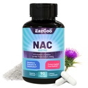 NACサプリメント, N-アセチルシステインカプセル 800mg, N-アセチルミルクアザミ200mgとサプリメント, 酸化防止サポート, ビーガン, GMOフリー, NAC 90カウント (パック 1)