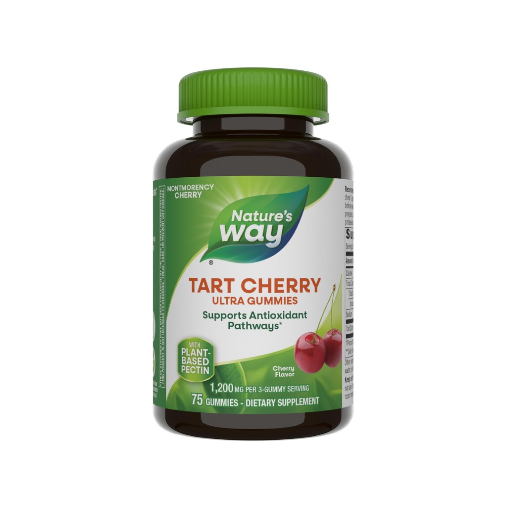 Nature's Way Tart Cherry Ultra Gummies、Anthocyanins*の酸化防止サポート、1,200mg / 3-Gummyサービング、チェリーフレーバー、グルテンフリー、ベジタリアン、75 カウント(5月Vary)