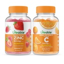 通気性亜鉛50mg +ビタミンC 750mg、ガミーバンドル - 偉大なテイスティング、ビタミンサプリメント、グルテンフリー、GMOフリー、Chewable Gummy