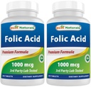 ベストナチュラルズ葉酸1000mcg(ビタミンB9)、240錠(1000mcg))