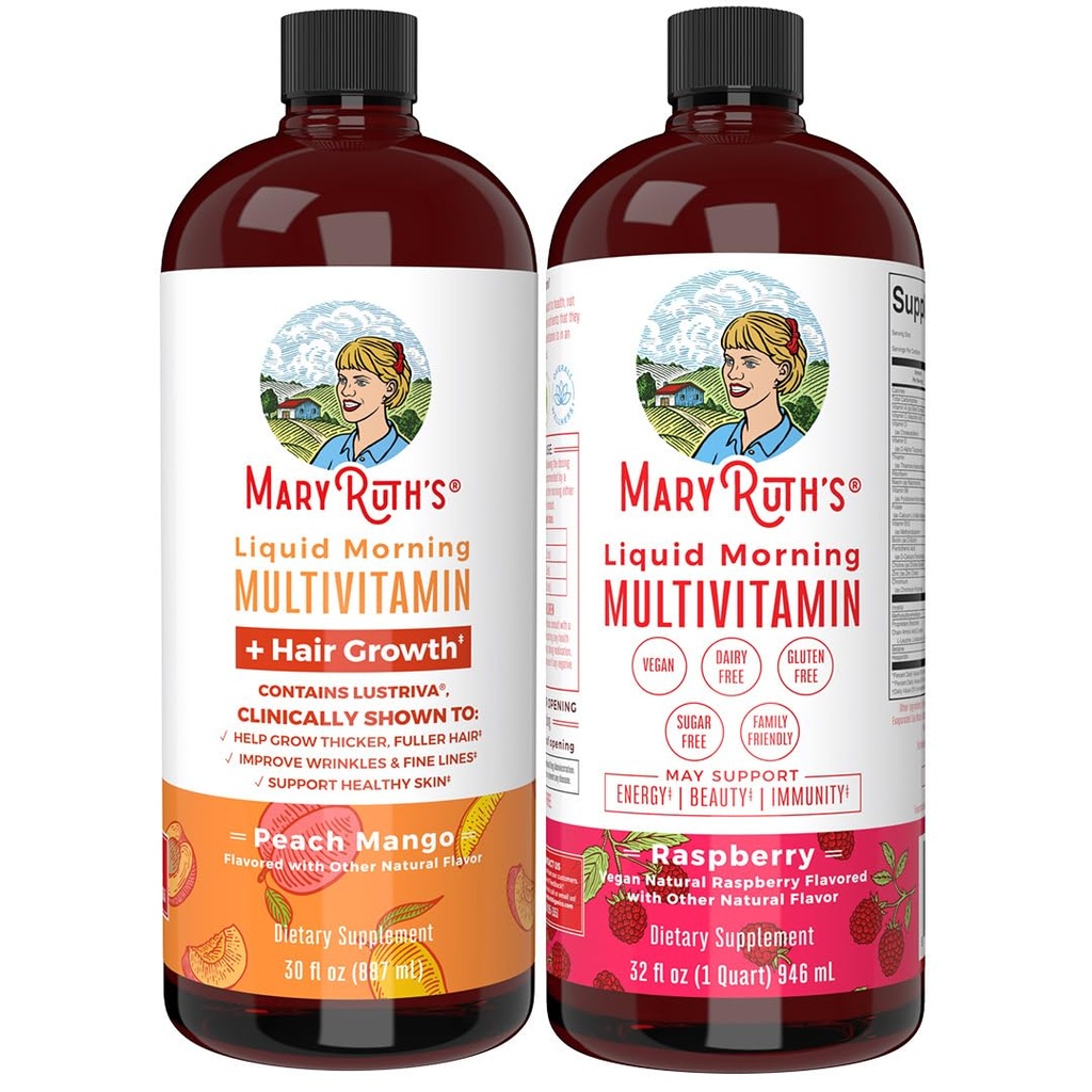 MaryRuth Organicsモーニングマルチビタミン毛の成長バンドル