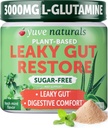 Yuve Gut Health Restore、Vegewel & Non-GMO Leaky Gut Repair Supplements、Heartburn、Constipation、ガス&SIBO、L-グルタミン、Licorice、&アロエ、医薬品グレード、30 Servs