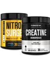 Jacked Factory Nitrosurge Build Pre Workout with Creatine for Muscle Building(30 サービング、ブルー ラズベリー)&Creatine Monohydrate Powder for Muscle Growth & Recovery(30 サービング、Unflavored)