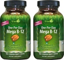 Irwinの自然な1日メガB-12 1,500mcgの高い効力のMethylcobalaminのビタミン- MCT +アジアのGinsengの速い高められた吸収-自然なエネルギー ブースト- 60の液体のSoftgels (2のパック)