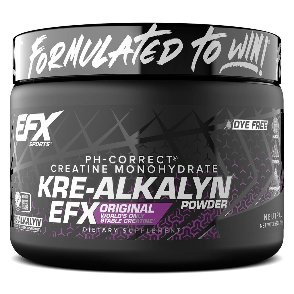 EFX Sports Kre-Alkalyn EFXパウダー | pH 補正クレアチン モノハイド パウダー サプリメント | 強度・筋肉の成長・性能 | 66 サービング(非吸収)