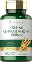 カルライル KSM-66 アシュワガンダ 600mg | 120カプレット | L-テアニンとサプリメントを抽出 | ビーガン、非GMO、グルテンフリー