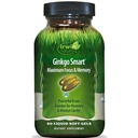 Irwin Naturals Ginkgoスマート強力な向知性脳ブースター - DMAE、Clubmos、Choline、Acetyl L-Carnitineと最大メモリ、フォーカス&メンタルクラリティをサポート - 60液体Softgels