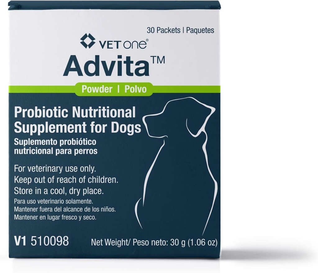 犬のためのVetOne Advita Probiotic栄養補助食品 - 30、1 gのパケット