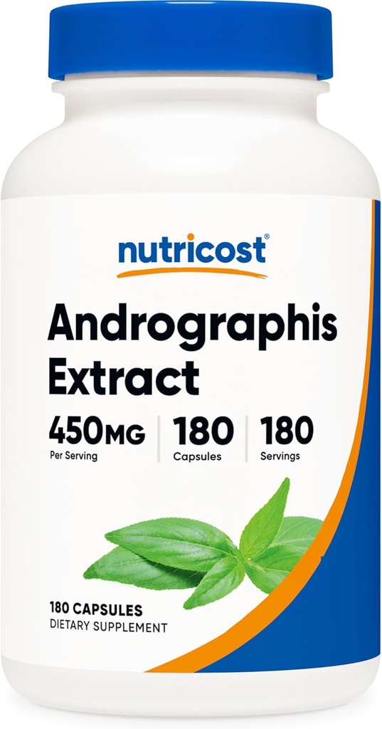 Nutricost Andrographis Extract 450mg、180ベジタリアンカプセル - 非GMO&グルテンフリー