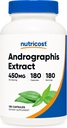 Nutricost Andrographis Extract 450mg、180ベジタリアンカプセル - 非GMO&グルテンフリー