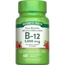 Nature's Truth B12ビタミン5000 mcg | 60錠 | 速い分解の自然な果実味 | ビーガン、非GMO&グルテンフリーサプリメント