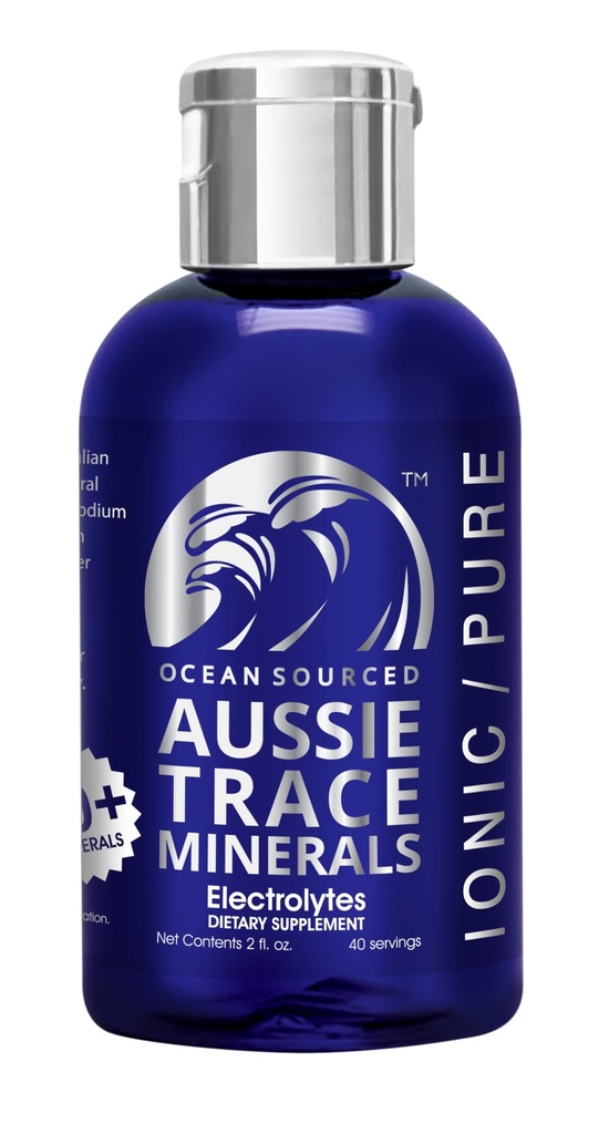 Aussieトレースミネラル - マグネシウムの豊富な、低ナトリウム、水和のための完全な電解質低下、エネルギーと回復 - 2oz / 60mlの液体のサプリメント - ビーガン、Ketoフレンドリー