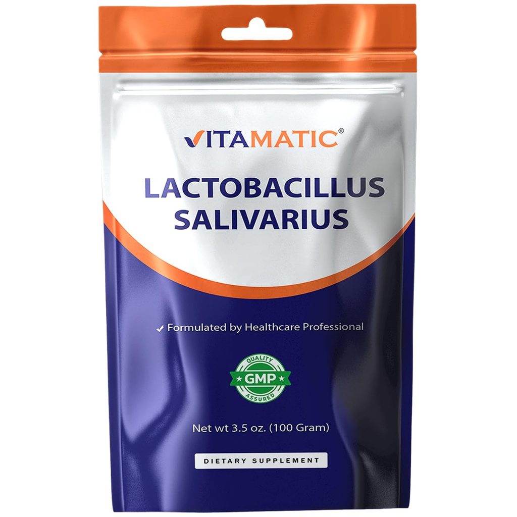 Vitamatic Lactobacillus Salivarius Probiotic パウダー - 消化器サポート - 100 グラム(3.5 OZ) - 100 サービング