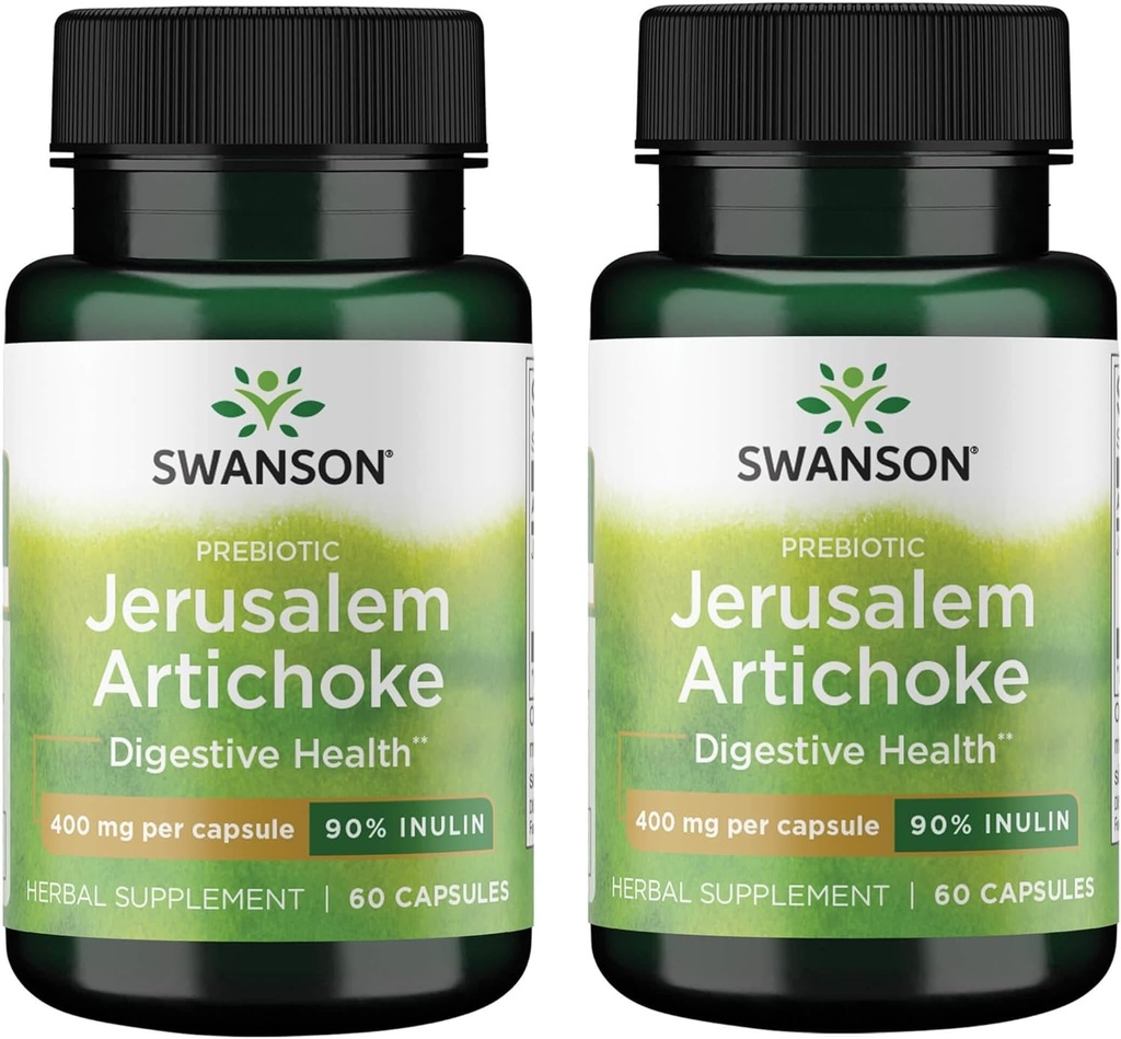 スワンソンプレバイオティクスエルサレムアーティチョーク - 90%インリン400mg 60キャップ(2パック)