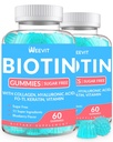 ケラチン、Hyaluronic acid for Women & Men   毛の成長、皮膚と強烈な爪   ビタミンB7サプリメント、非GMO、ケブル