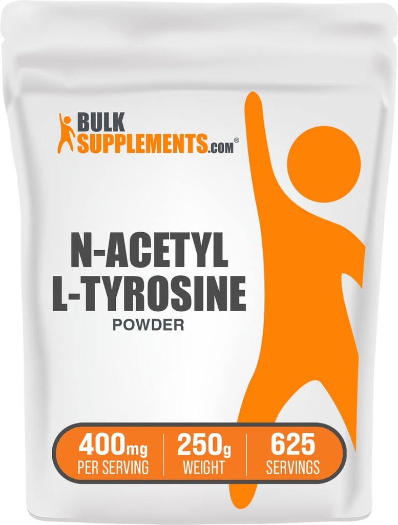 BulkSupplements.com N-アセチルL-チロシンパウダー -チロシンサプリメント、NALTパウダー、アミノ酸サプリメント - 味付け&グルテンフリー、給食当たり400mg、250g(8.8オンス)(パッケージ1)