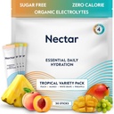 Nectar Hydration Packets - 電解質パウダーパケット - 砂糖無料&0カロリー - 有機フルーツ液体毎日のIV電解質粉末脱水救済と再水(Tropical Variety 30パック)