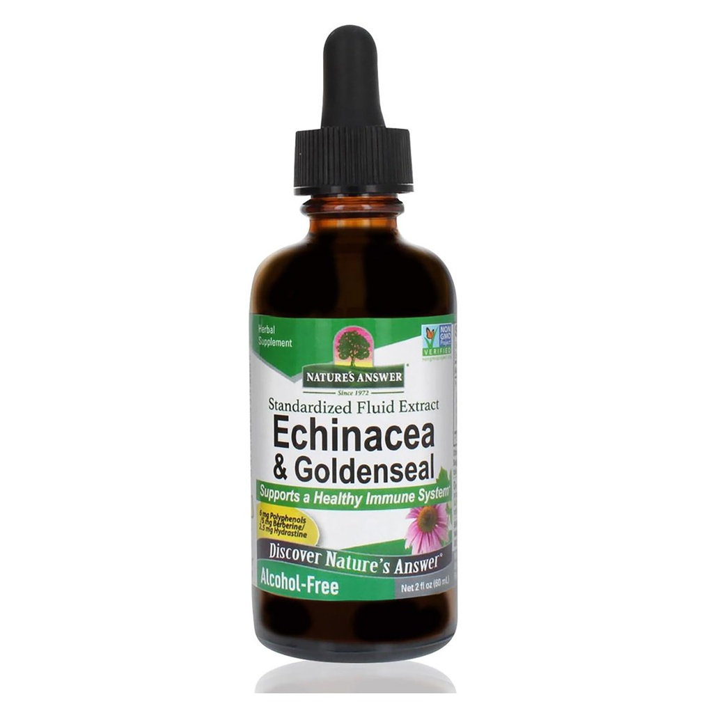 Nature's Answer Enchinacea & Goldseal | 健康な免疫システムをサポート | 極度の集中された純粋なエキス | アルコールフリー、グルテンフリー、ビーガン&コーシャ認定2oz