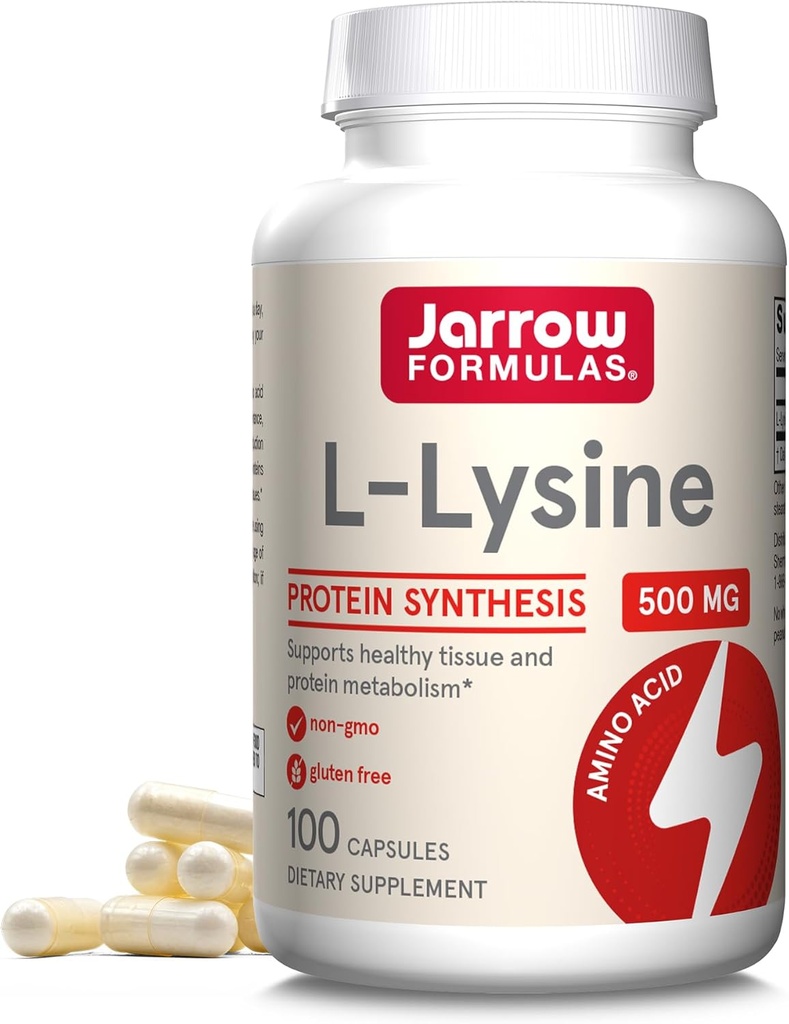 Jarrowの方式 L-Lysine 500のmgの食事療法の補足、蛋白質の統合のためのアミノ酸および健康なティッシュ サポート、100のカプセル、100日の供給