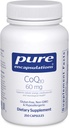 純粋なカプセル封入CoQ10 60 mg | エネルギー、酸化防止剤、脳および細胞の健康、認知症および心血管サポートのための補酵素Q10サプリメント* | 250カプセル