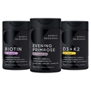ココナッツオイルとスポーツの研究ビーガンビオチン10,000mcg, 冷間プレス油と植物ベースのビタミンK2 MK7のイブニングPrimroseサプリメント + ビーガンD3 5000iu