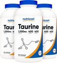 Nutricost タウリン1000mg; 400カプセル(3本のびん)