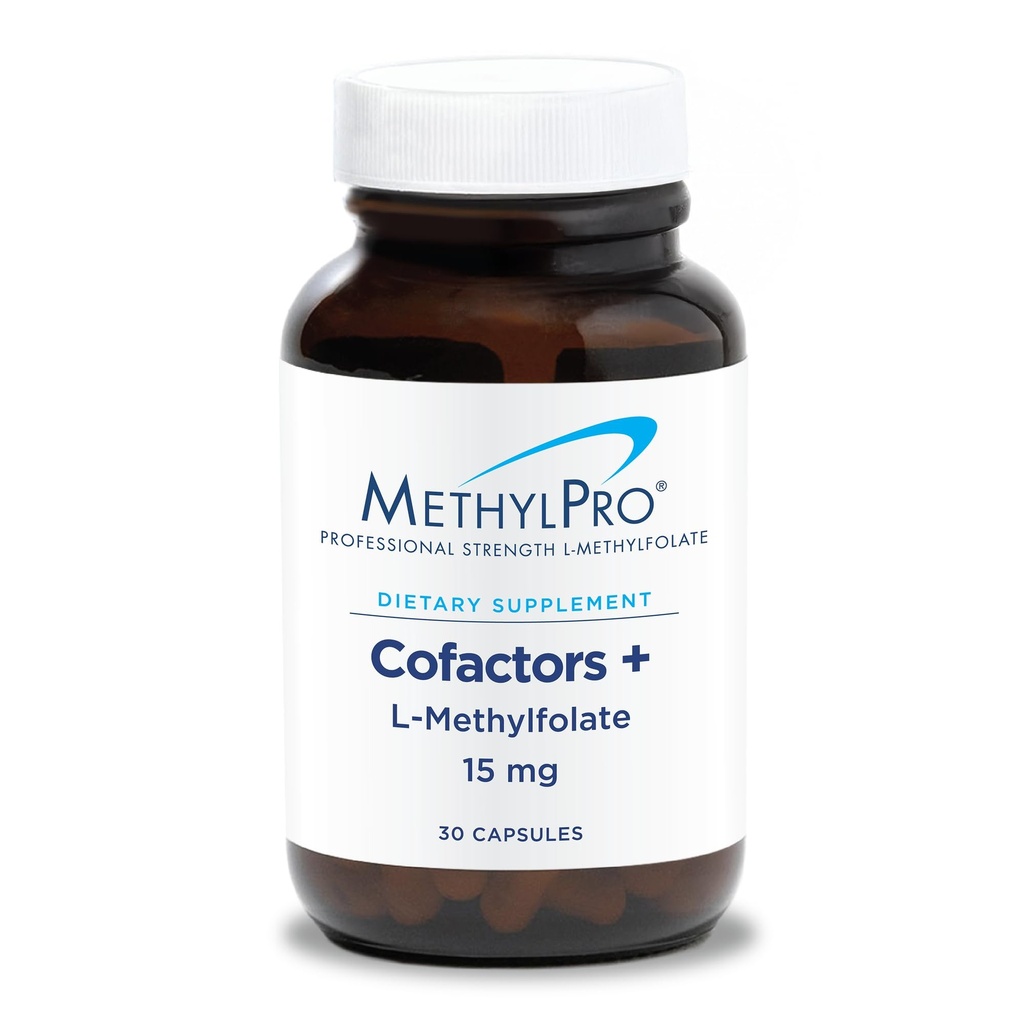 MethylPro L-Methylfolate 15 mg +コファクタ - 女性と男性のためのLメチルの葉酸塩の補足、B6とB12のメチル化されたビタミンB9(5-MTHF)、脳の健康、焦点およびカルム - 30カプセル(パッケージ1)