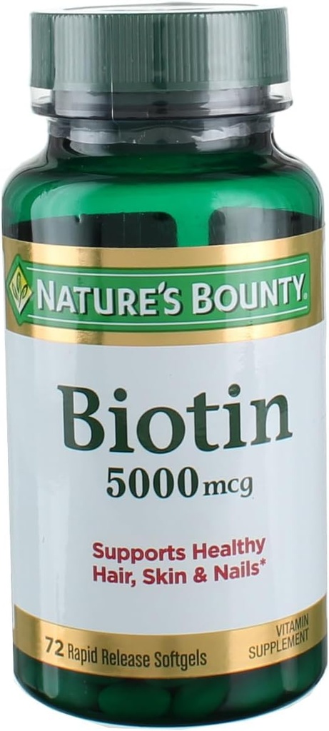 Nature's Bounty Biotin 5000 mcg Liquid Softgels 72 ea (Pack of 3)