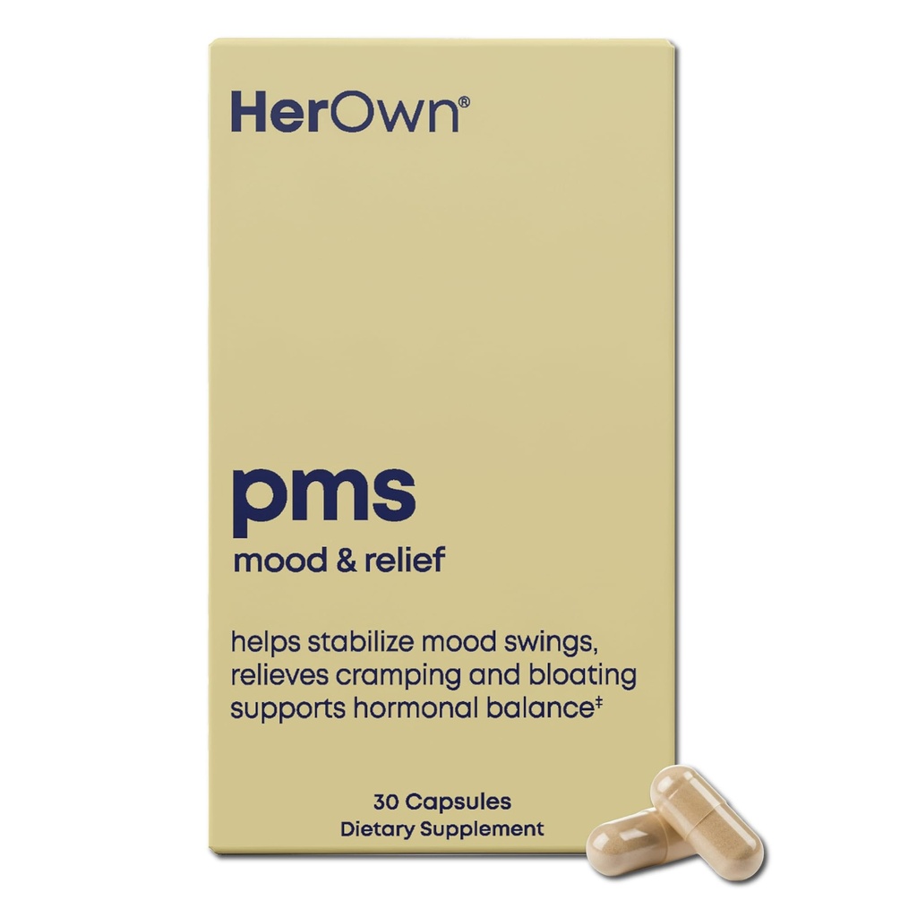 彼女の独自の PMS, PMS 症状をサポート, 肯定的な気分を促進します。, 自然なホルモンバランス, 助けは、クランピングを緩和します。, ホットフラッシュ更年期リリーフ, グルテンと大豆フリー, 完全菜食主義者の, 30 カプセル, 30 サービング