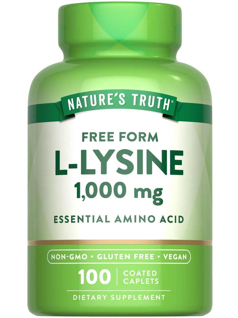 Nature's Truth L Lysine 1000mg | 100 コーティングカプレット | エッセンシャルアミノ酸 | 完全菜食主義者、非GMO、グルテンフリーサプリメント