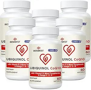 Ubiquinol CoQ10-600mg-Softgel、ビタミンE及びオメガ3、6、9、高い吸収-Coenzyme-Q10、エネルギー生産のための強力な酸化防止剤、テストされる、360の計算との活動的なCoq10 Ubiquinolの補足