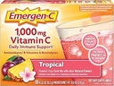 Emergen-C 1000mgビタミンCパウダー、抗酸化剤、ビタミンB、電解液、ビタミンCサプリメント免疫サポート、カフェインフリーフィジードリンクミックス、トロピカルフレーバー - 30カウント/1ヶ月の供給