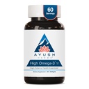 Ayushハーブハイオメガ3 - Omega 3フィッシュオイル、カプセルあたり1000mg、EPA&DHAフィッシュオイルサプリメント、女性&男性、天然レモン風味 - 60Softgelカプセル(1カウント)