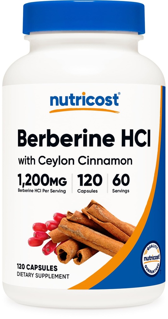 セイロンシナモンカプセル(120カプセル、60サービング)付きNutricost Berberine HCl - 非GMO、動物フリー製品