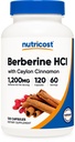 セイロンシナモンカプセル(120カプセル、60サービング)付きNutricost Berberine HCl - 非GMO、動物フリー製品