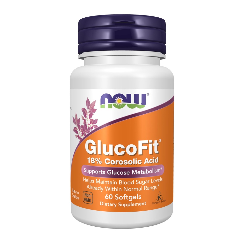 NOW Foodsは、18%のCorosolicの酸が付いているGlucoFit®を補います、Glucose Metabolism*、60のSoftgelsを支えます