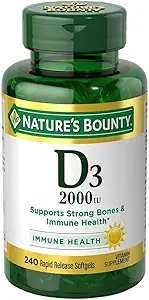 Nature's Bounty D3-2000 IU, 240 Softgels (Pack of 3)
