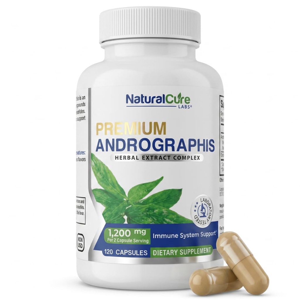 自然なキュア・ラボの優れた Andrographis Paniculata のエキス 1,200mg の Andrographolides の免疫及び消化器系サポート、非 GMO、グルテンフリーの草の食事療法の補足と mg