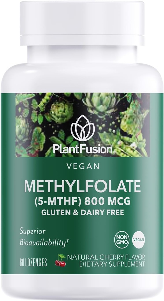 PlantFusion ビーガン高効力 Methylfolate 5-MTHF – 速い代理のSublingual Methyl Folateの補足は 6X より吸収性です-非GMO、心臓血管及び頭脳を支えて下さい- 60 Lozenges