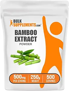 BulkSupplements.com竹エキスパウダー - シリカサプリメント、竹パウダー - ハーブサプリメント、グルテンフリー、500mg/サービング、250g(8.8オンス)(パッケージ1)