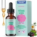 JoySpring Vital Vits - キッズ液マルチビタミン - 1 fl oz(30 サービング) | 子供のためのハーブ液ビタミン | 天然香料 | エルダーベリー、スピルリナとトドルマーマルチビタミン