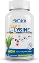 Palmara Health Clean L-Lysine 600mg, 120 Capsules | Vegan, Non-GMO, & Gluten Free