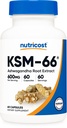 Nutricost KSM-66 Ashwagandhaの根のエキス600mg、60 Veggieの帽子-バイオパリンとの5%のwithanolides - フルスペクトルの根のエキス