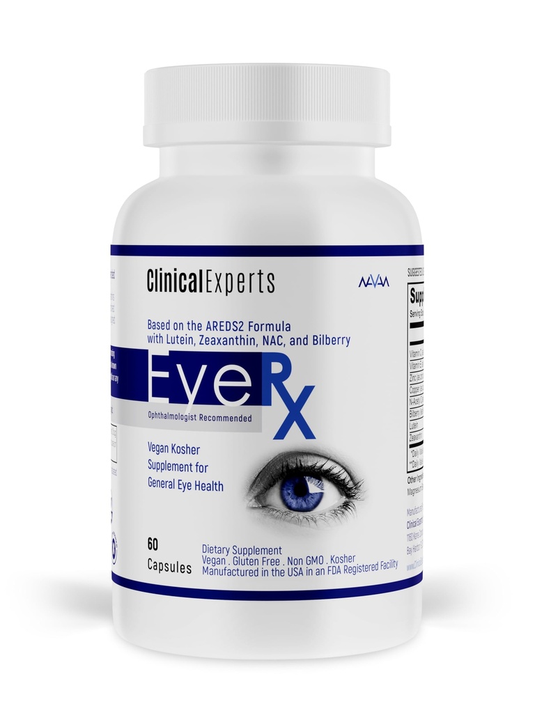 Navan EyeRxの酸化防止AREDS 2の目のビタミン及び臨床専門家による全身の目の健康のための鉱物の補足- Lutein、Zeaxanthin、NAC、Bilberry、亜鉛、ビタミンC - Kosherの証明される、60のカプセル