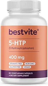 BESTVITE - カプセルあたり5-HTP 400mg(60ベジタリアンカプセル) - ない Stearates - ビーガン - 非GMO -グルテンフリー - 余分な強度5HTP