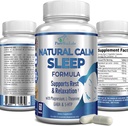 Natural Calm Sleep Aid with Magnesium, L-Theanine, Melatonin, GABA, 5-Htp | Sleep Aid | Non-GMO - 60 Capsules
