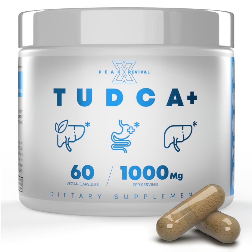 肝臓サポート、解毒、消化の健康、および皮膚の健康のためのTUDCA + 1000mg Bileソルトサプリメント - 米国製(60ビーガンカプセル)