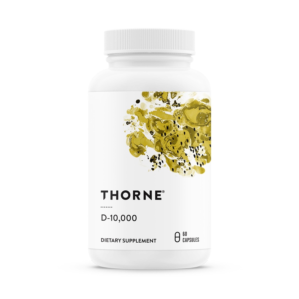 THORNE - ビタミンD3サプリメント - 健康な骨、歯、筋肉、心血管&免疫機能をサポート* - グルテン、酪農場&大豆フリー - 10,000 IU - 60 サービング